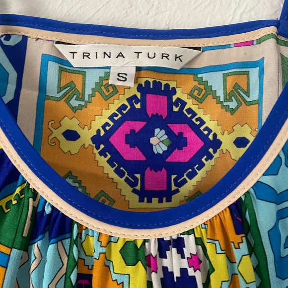 Trina Turk Silk Geometric Tank Blouse, size Small - Picture 4 of 6